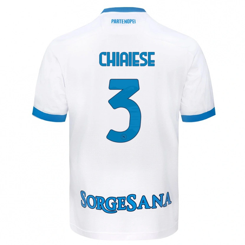 Danxen Niño Camiseta Riccardo Chiaiese #3 Blanco Azul Cielo 2ª Equipación 2026/27 La Camisa