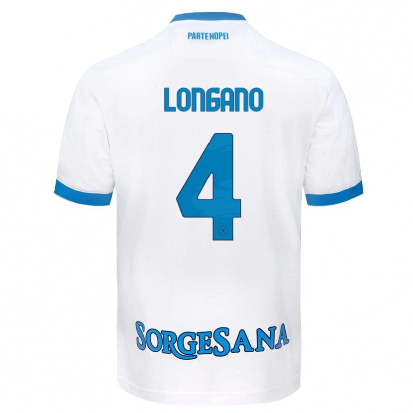 Danxen Niño Camiseta Salvatore Longano #4 Blanco Azul Cielo 2ª Equipación 2026/27 La Camisa