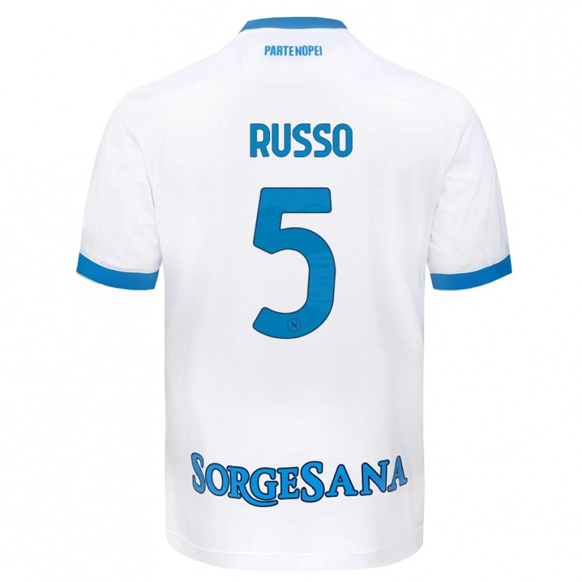 Danxen Niño Camiseta Lorenzo Russo #5 Blanco Azul Cielo 2ª Equipación 2026/27 La Camisa