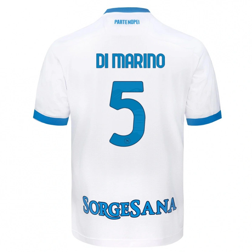 Danxen Niño Camiseta Paola Di Marino #5 Blanco Azul Cielo 2ª Equipación 2026/27 La Camisa