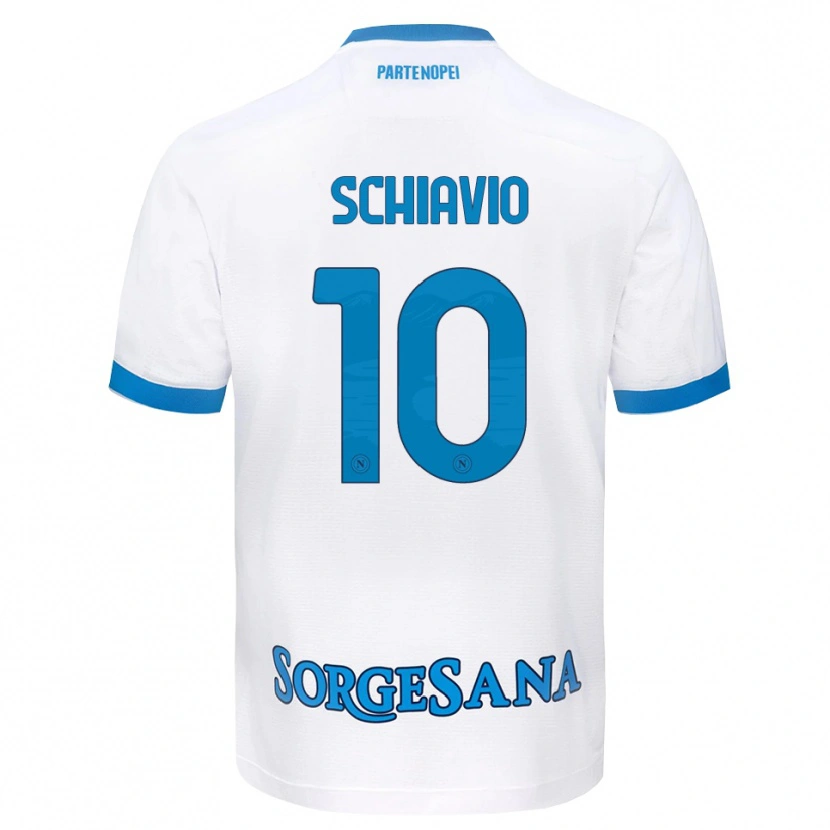Danxen Niño Camiseta Angelo Schiavio #10 Blanco Azul Cielo 2ª Equipación 2026/27 La Camisa