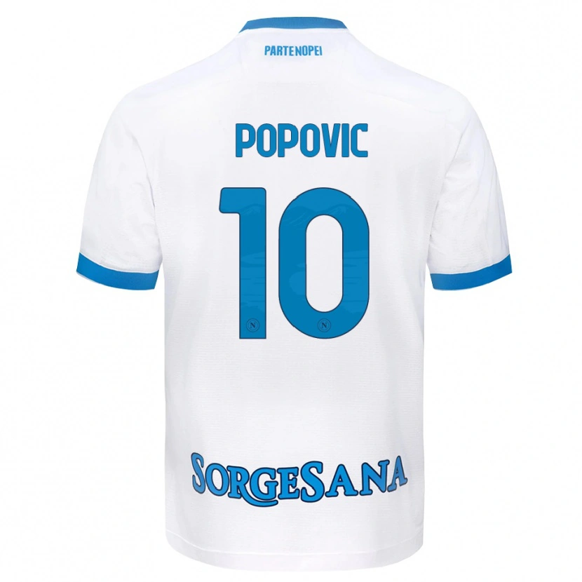 Danxen Niño Camiseta Matija Popovic #10 Blanco Azul Cielo 2ª Equipación 2026/27 La Camisa