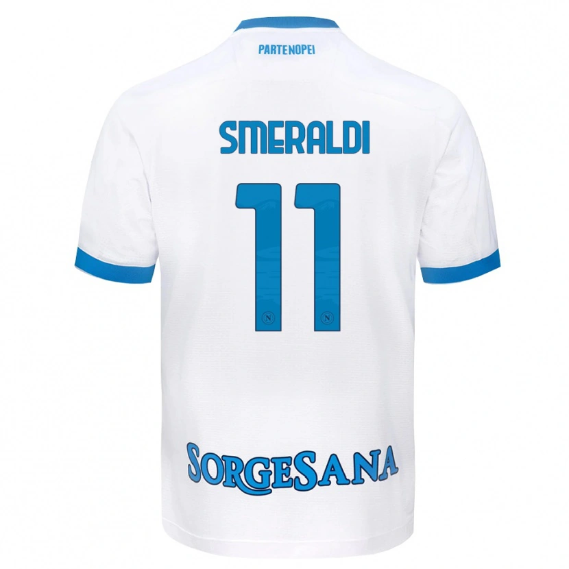 Danxen Niño Camiseta Andrea Smeraldi #11 Blanco Azul Cielo 2ª Equipación 2026/27 La Camisa