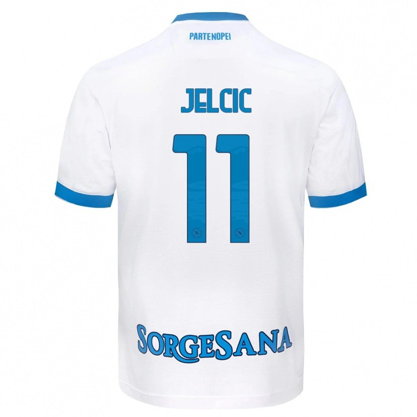 Danxen Niño Camiseta Maja Jelčić #11 Blanco Azul Cielo 2ª Equipación 2026/27 La Camisa