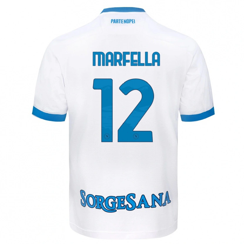 Danxen Niño Camiseta Davide Marfella #12 Blanco Azul Cielo 2ª Equipación 2026/27 La Camisa