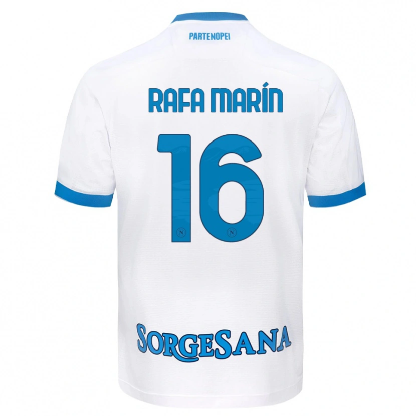 Danxen Niño Camiseta Rafa Marín #16 Blanco Azul Cielo 2ª Equipación 2026/27 La Camisa