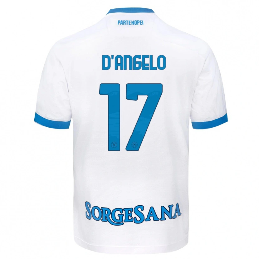 Danxen Niño Camiseta Giuseppe D'angelo #17 Blanco Azul Cielo 2ª Equipación 2026/27 La Camisa
