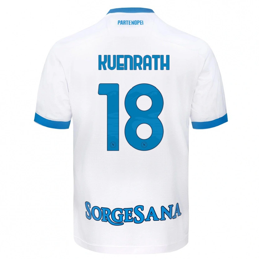 Danxen Niño Camiseta Melanie Kuenrath #18 Blanco Azul Cielo 2ª Equipación 2026/27 La Camisa