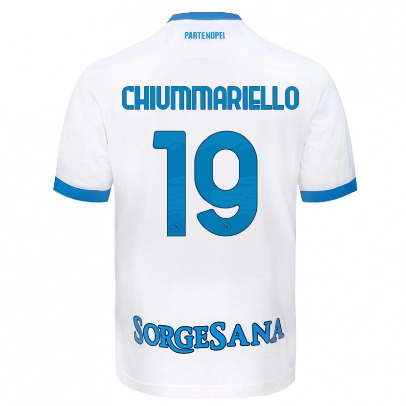 Danxen Niño Camiseta Andrea Chiummariello #19 Blanco Azul Cielo 2ª Equipación 2026/27 La Camisa