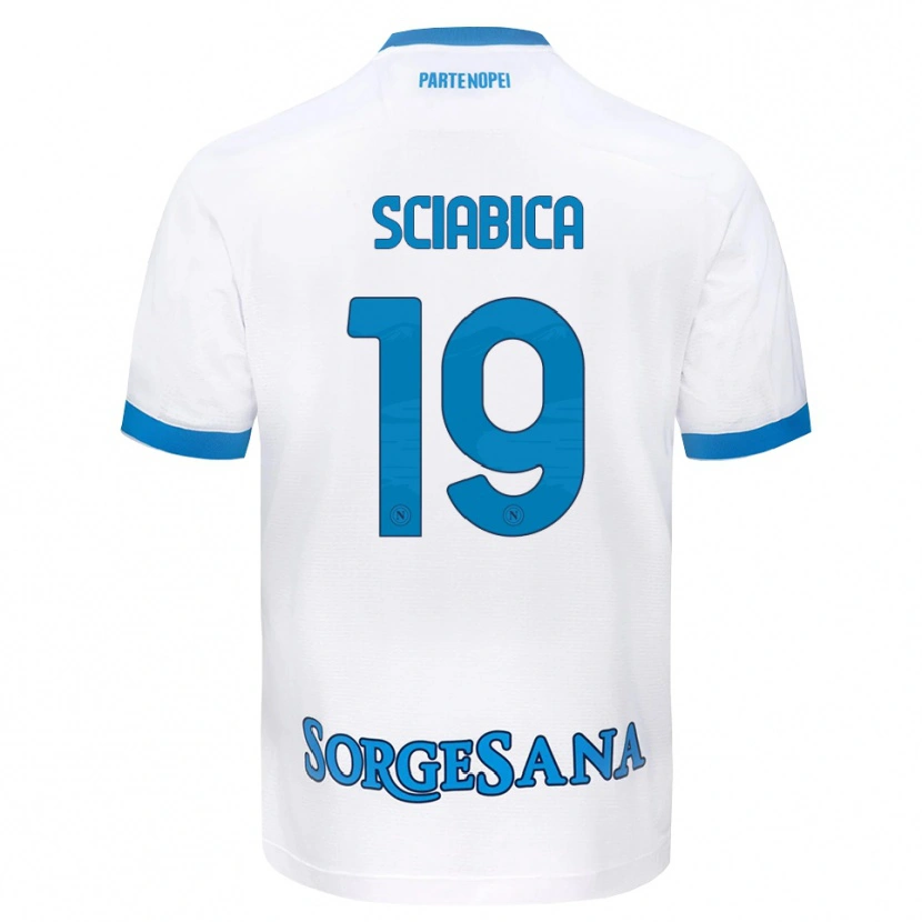 Danxen Niño Camiseta Manuela Sciabica #19 Blanco Azul Cielo 2ª Equipación 2026/27 La Camisa