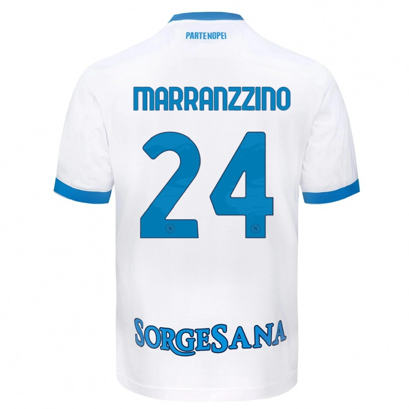 Danxen Niño Camiseta Pasquale Marranzzino #24 Blanco Azul Cielo 2ª Equipación 2026/27 La Camisa