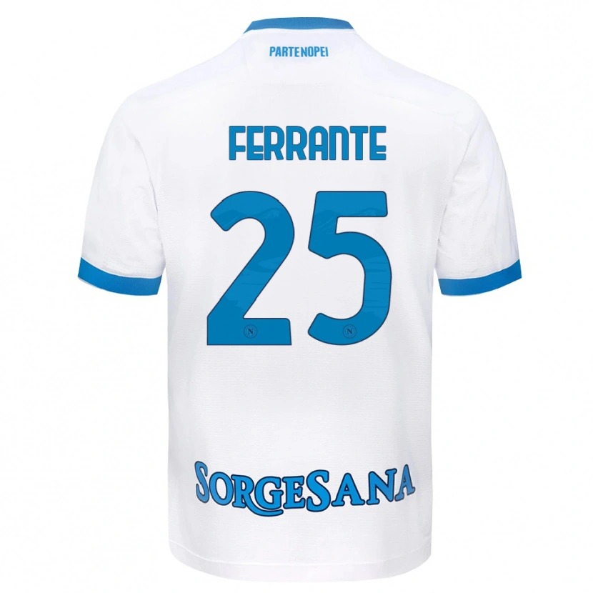 Danxen Niño Camiseta Mathias Ferrante #25 Blanco Azul Cielo 2ª Equipación 2026/27 La Camisa