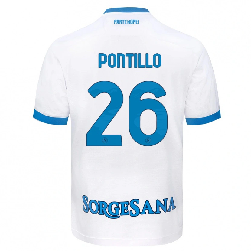 Danxen Niño Camiseta Pasquale Pontillo #26 Blanco Azul Cielo 2ª Equipación 2026/27 La Camisa