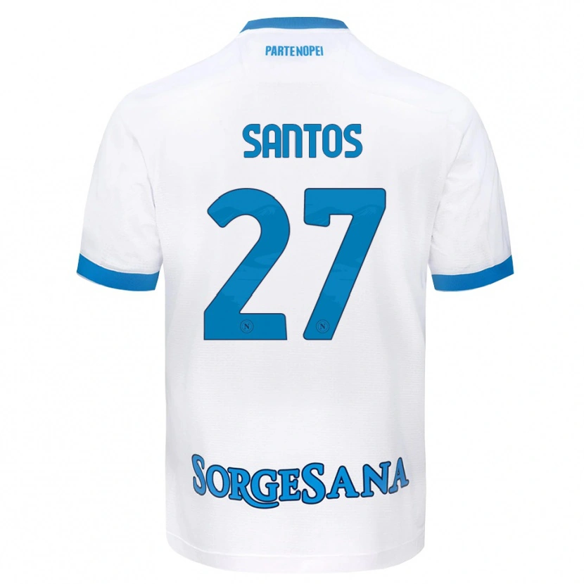Danxen Niño Camiseta Alisson Santos #27 Blanco Azul Cielo 2ª Equipación 2026/27 La Camisa