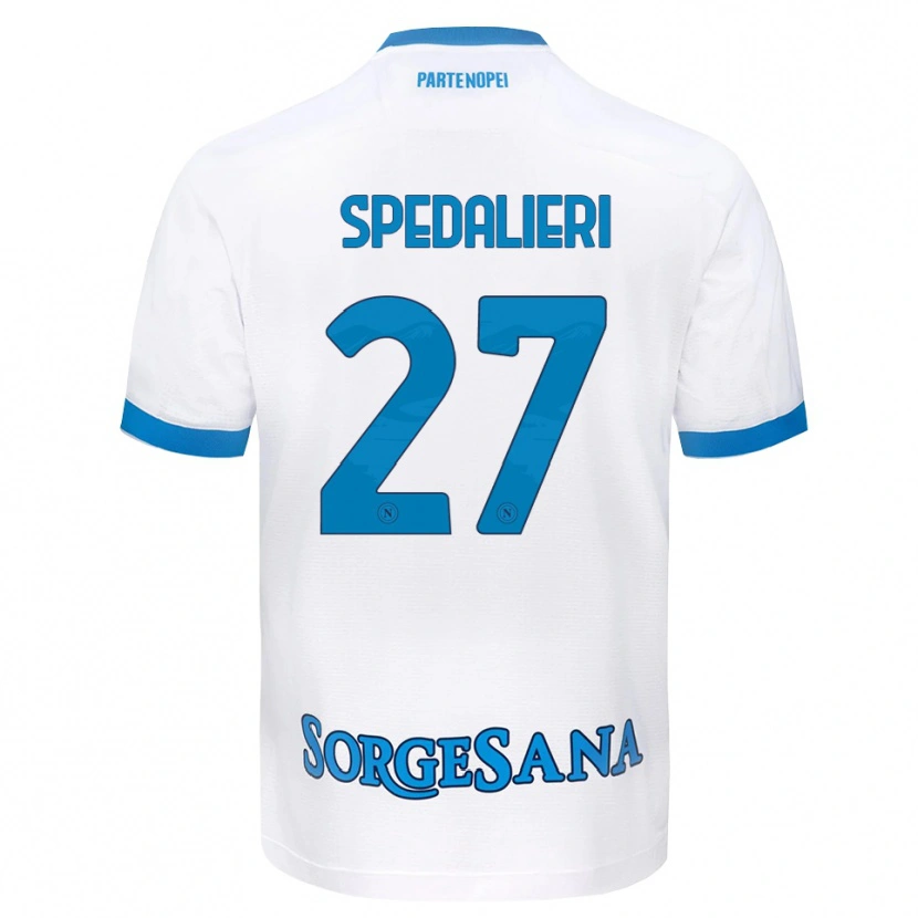 Danxen Niño Camiseta Johnatan Andrea Spedalieri #27 Blanco Azul Cielo 2ª Equipación 2026/27 La Camisa