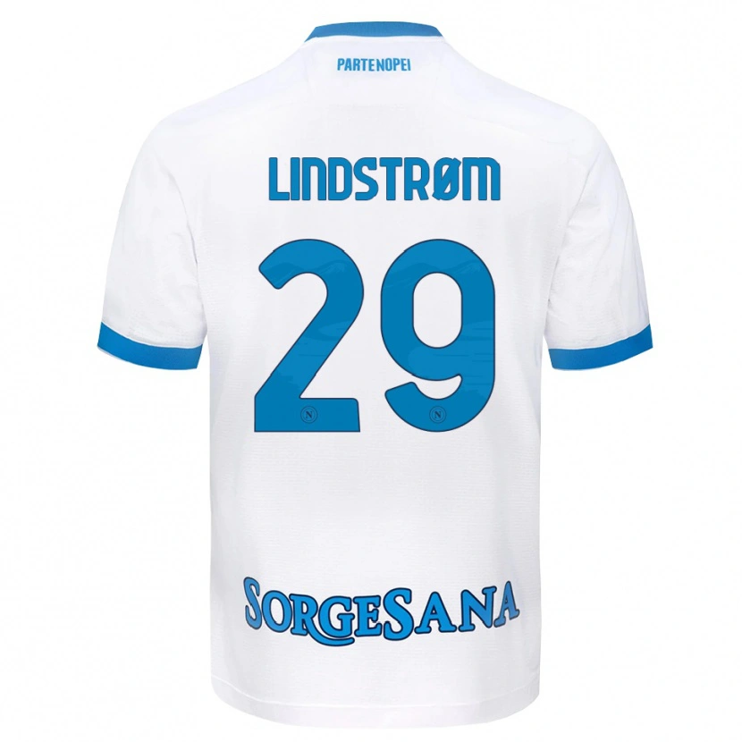Danxen Niño Camiseta Jesper Lindstrøm #29 Blanco Azul Cielo 2ª Equipación 2026/27 La Camisa