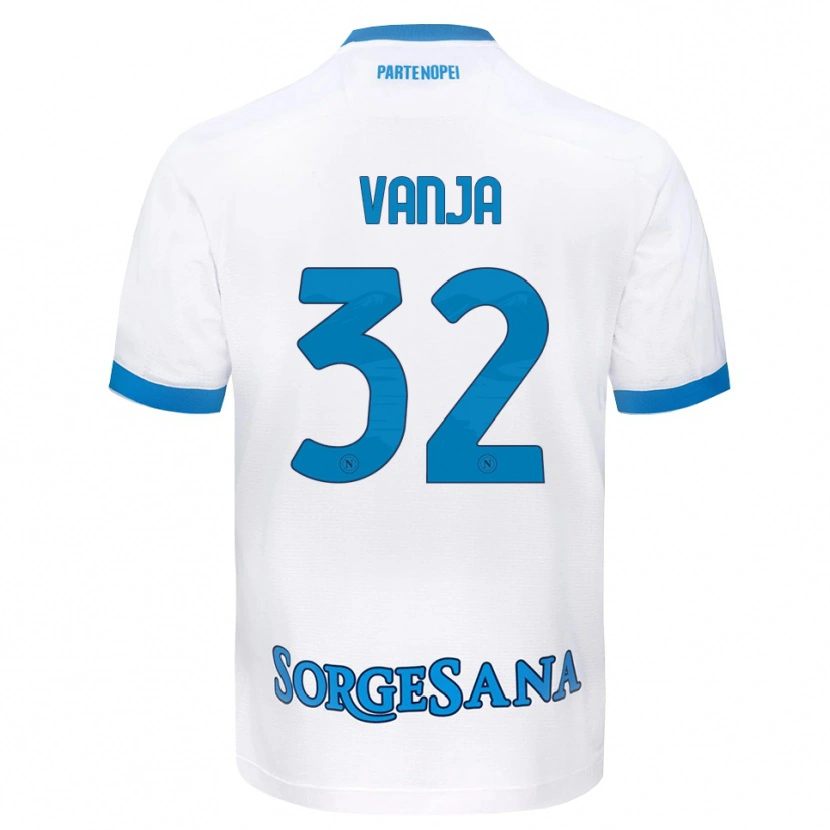 Danxen Niño Camiseta Vanja Milinković-Savić #32 Blanco Azul Cielo 2ª Equipación 2026/27 La Camisa