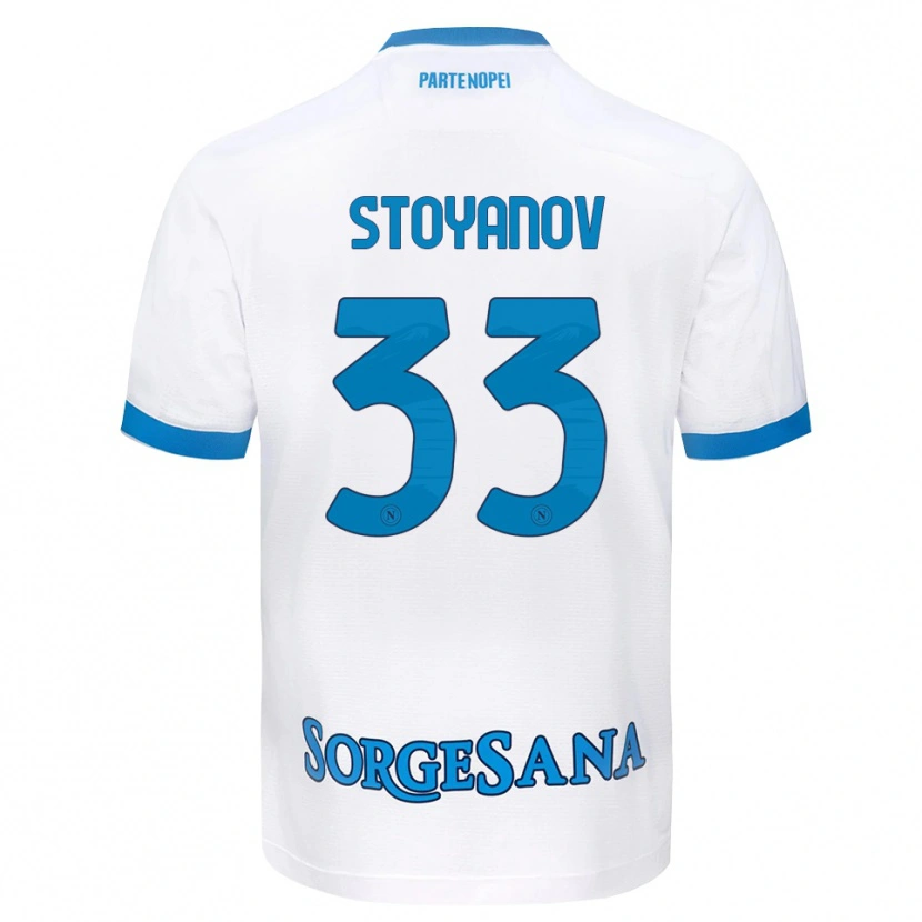 Danxen Niño Camiseta Steliyan Stoyanov #33 Blanco Azul Cielo 2ª Equipación 2026/27 La Camisa