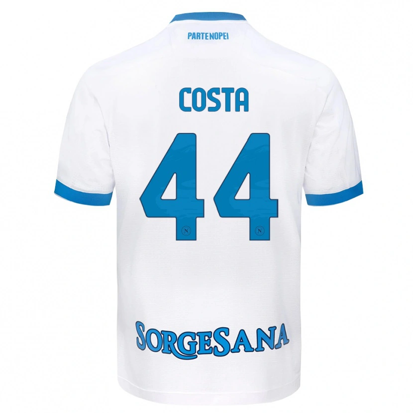 Danxen Niño Camiseta Filippo Costa #44 Blanco Azul Cielo 2ª Equipación 2026/27 La Camisa