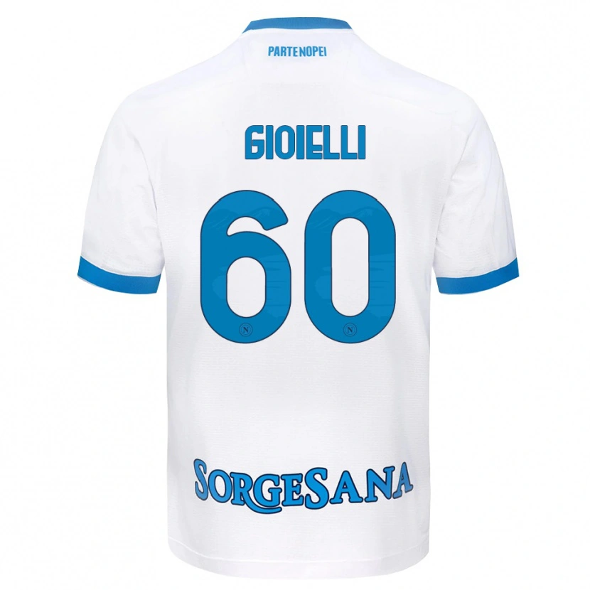 Danxen Niño Camiseta Francesco Gioielli #60 Blanco Azul Cielo 2ª Equipación 2026/27 La Camisa
