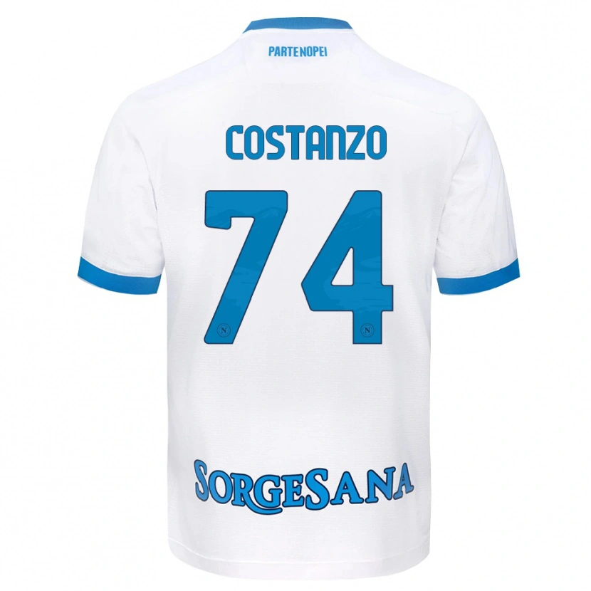 Danxen Niño Camiseta Davide Costanzo #74 Blanco Azul Cielo 2ª Equipación 2026/27 La Camisa