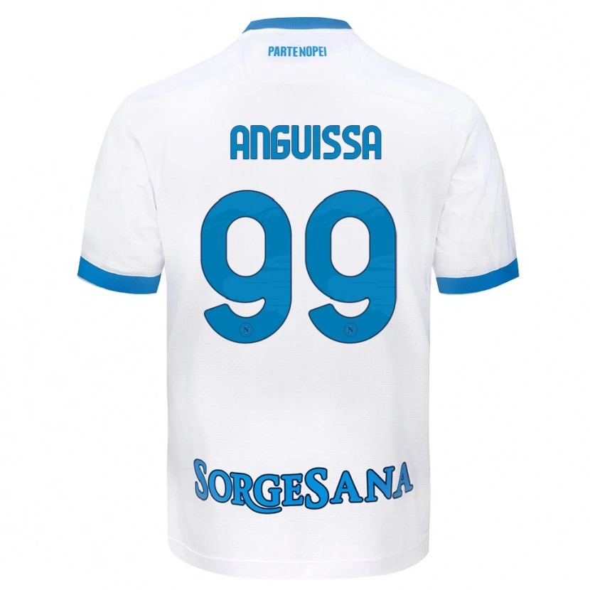 Danxen Niño Camiseta Frank Anguissa #99 Blanco Azul Cielo 2ª Equipación 2026/27 La Camisa