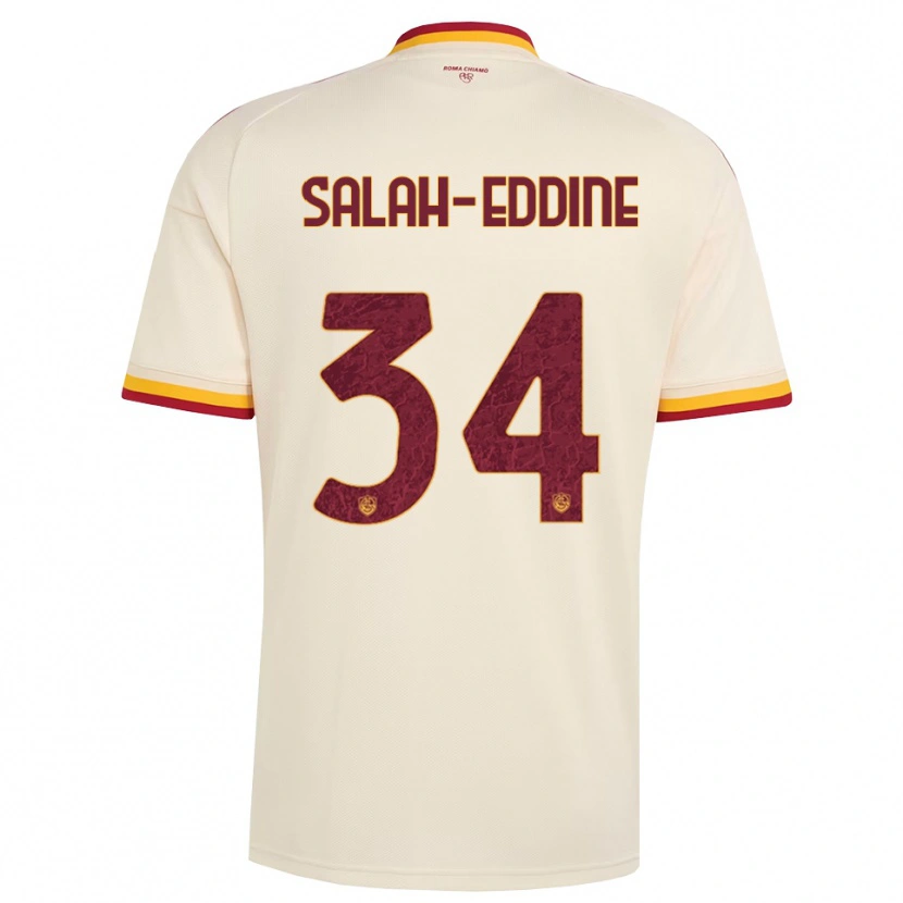 Danxen Niño Camiseta Anass Salah-Eddine #34 Champán Rojo Amarillo 2ª Equipación 2026/27 La Camisa