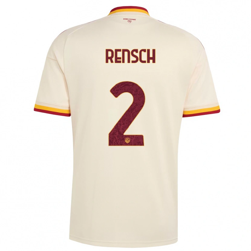 Danxen Niño Camiseta Devyne Rensch #2 Champán Rojo Amarillo 2ª Equipación 2026/27 La Camisa