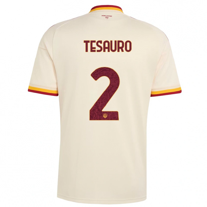 Danxen Niño Camiseta Emanuele Tesauro #2 Champán Rojo Amarillo 2ª Equipación 2026/27 La Camisa