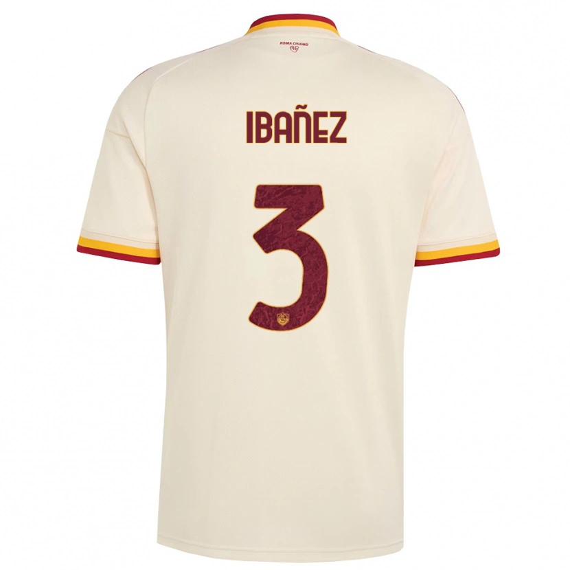 Danxen Niño Camiseta Roger Ibanez #3 Champán Rojo Amarillo 2ª Equipación 2026/27 La Camisa