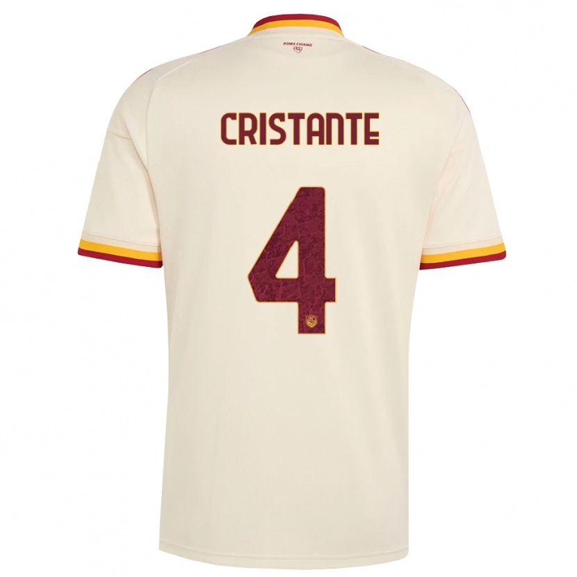 Danxen Niño Camiseta Bryan Cristante #4 Champán Rojo Amarillo 2ª Equipación 2026/27 La Camisa