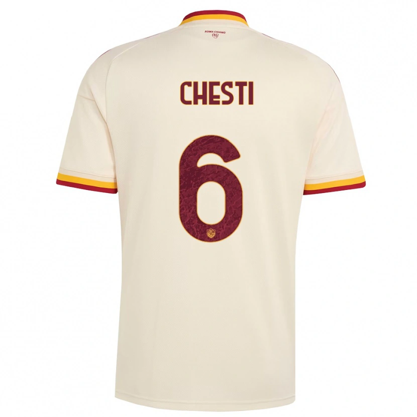 Danxen Niño Camiseta Francesco Chesti #6 Champán Rojo Amarillo 2ª Equipación 2026/27 La Camisa