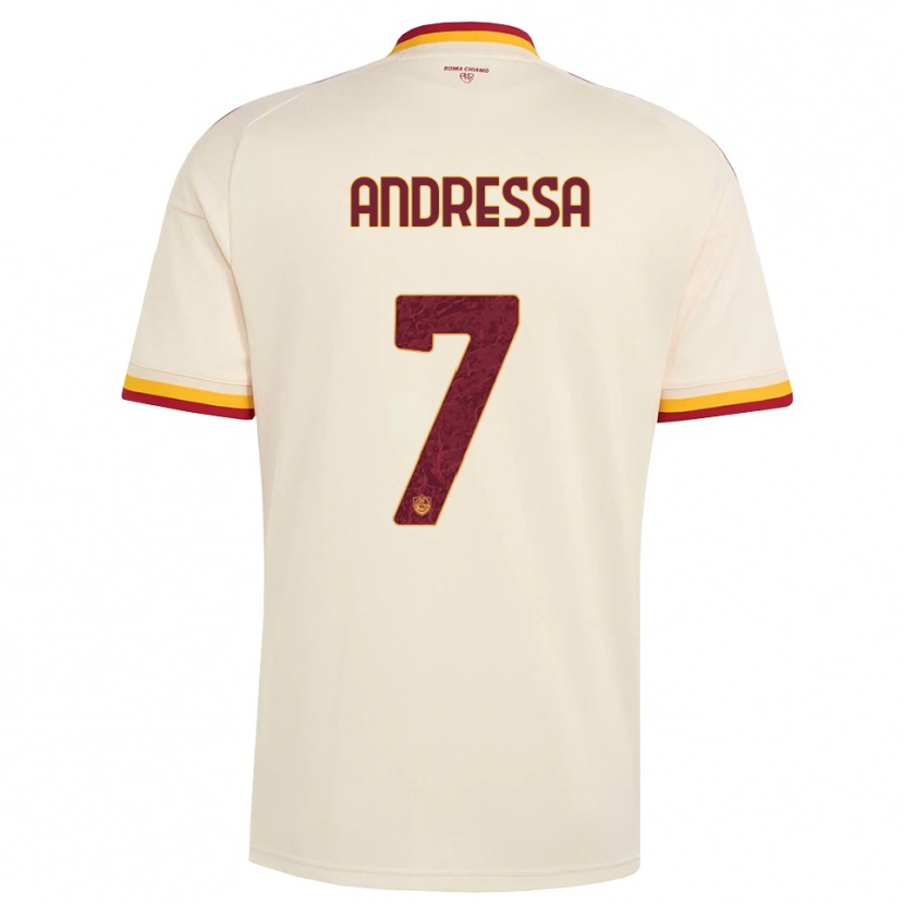 Danxen Niño Camiseta Andressa #7 Champán Rojo Amarillo 2ª Equipación 2026/27 La Camisa