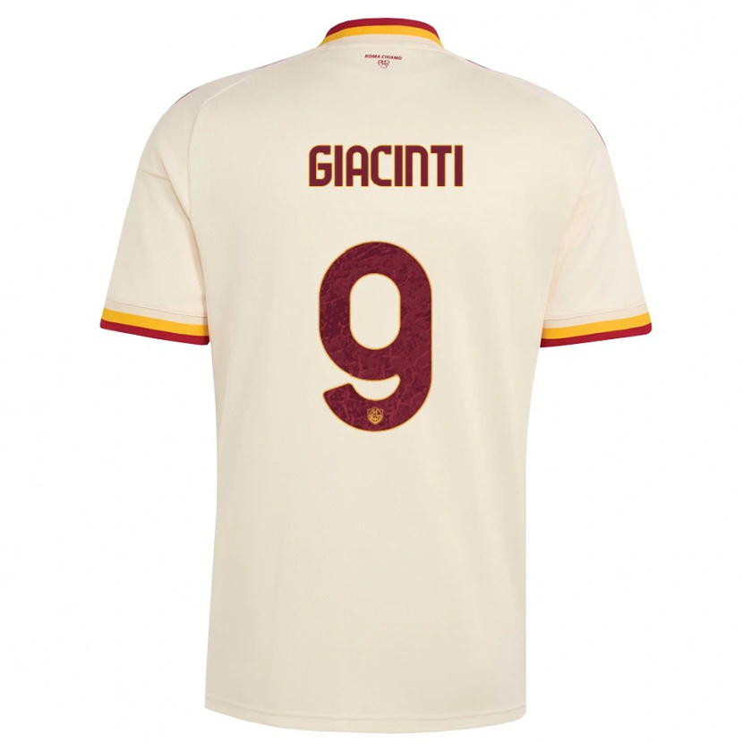 Danxen Niño Camiseta Valentina Giacinti #9 Champán Rojo Amarillo 2ª Equipación 2026/27 La Camisa