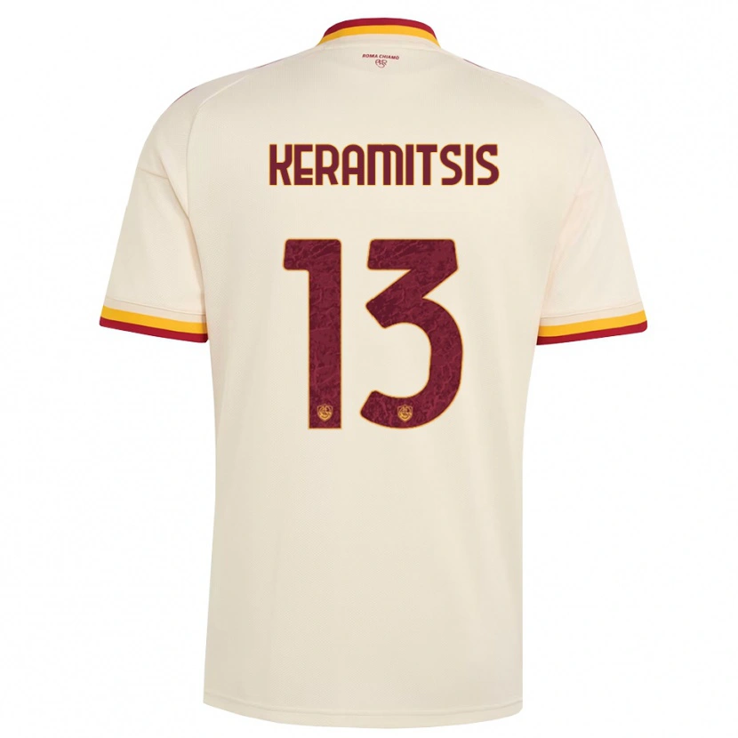 Danxen Niño Camiseta Dimitrios Keramitsis #13 Champán Rojo Amarillo 2ª Equipación 2026/27 La Camisa