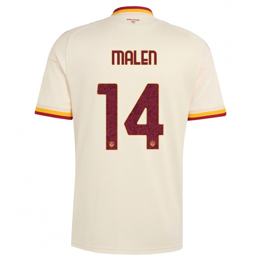 Danxen Niño Camiseta Donyell Malen #14 Champán Rojo Amarillo 2ª Equipación 2026/27 La Camisa