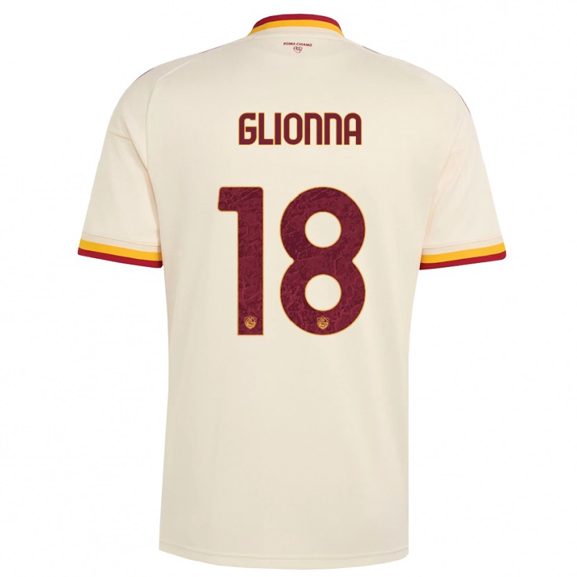 Danxen Niño Camiseta Benedetta Glionna #18 Champán Rojo Amarillo 2ª Equipación 2026/27 La Camisa