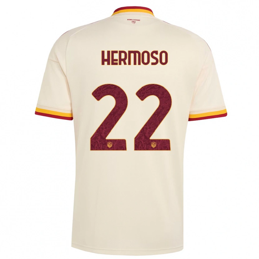 Danxen Niño Camiseta Mario Hermoso #22 Champán Rojo Amarillo 2ª Equipación 2026/27 La Camisa