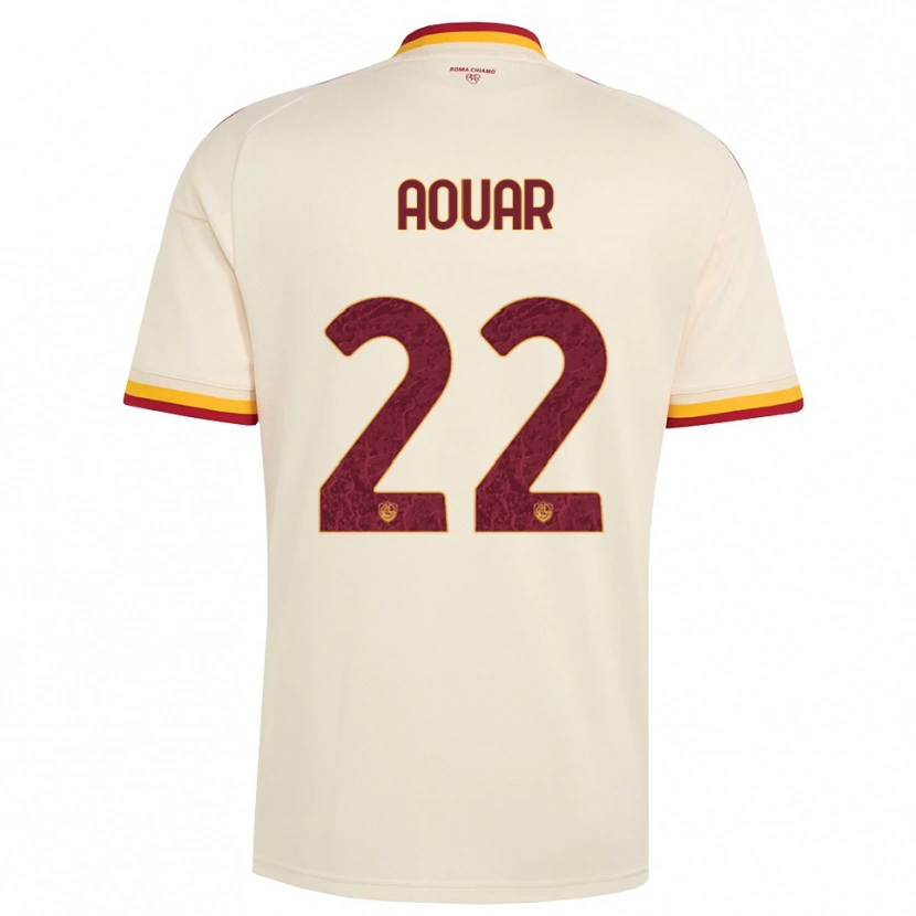 Danxen Niño Camiseta Houssem Aouar #22 Champán Rojo Amarillo 2ª Equipación 2026/27 La Camisa