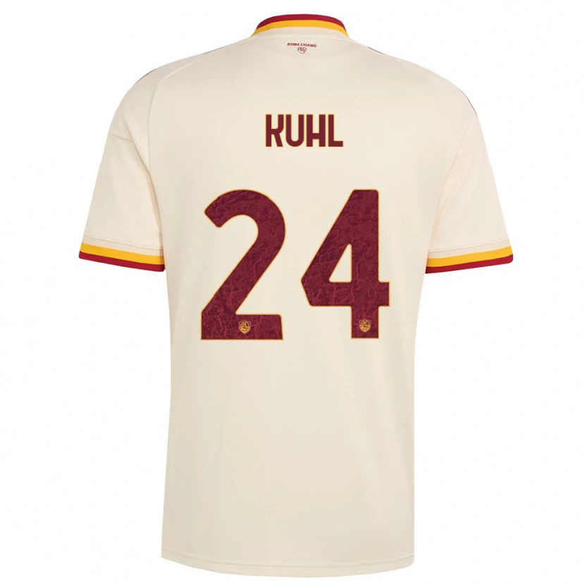 Danxen Niño Camiseta Kathrine Møller Kühl #24 Champán Rojo Amarillo 2ª Equipación 2026/27 La Camisa