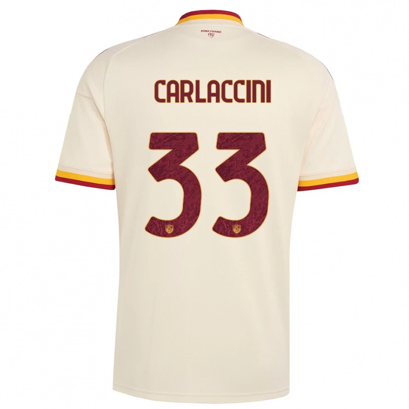 Danxen Niño Camiseta Samuele Carlaccini #33 Champán Rojo Amarillo 2ª Equipación 2026/27 La Camisa