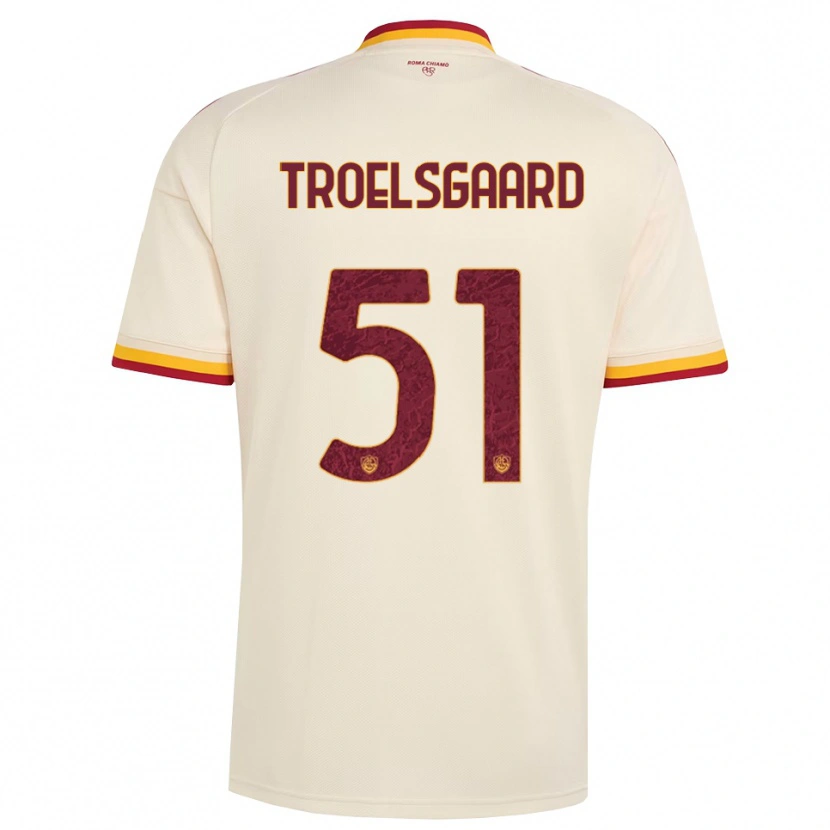 Danxen Niño Camiseta Sanne Troelsgaard #51 Champán Rojo Amarillo 2ª Equipación 2026/27 La Camisa