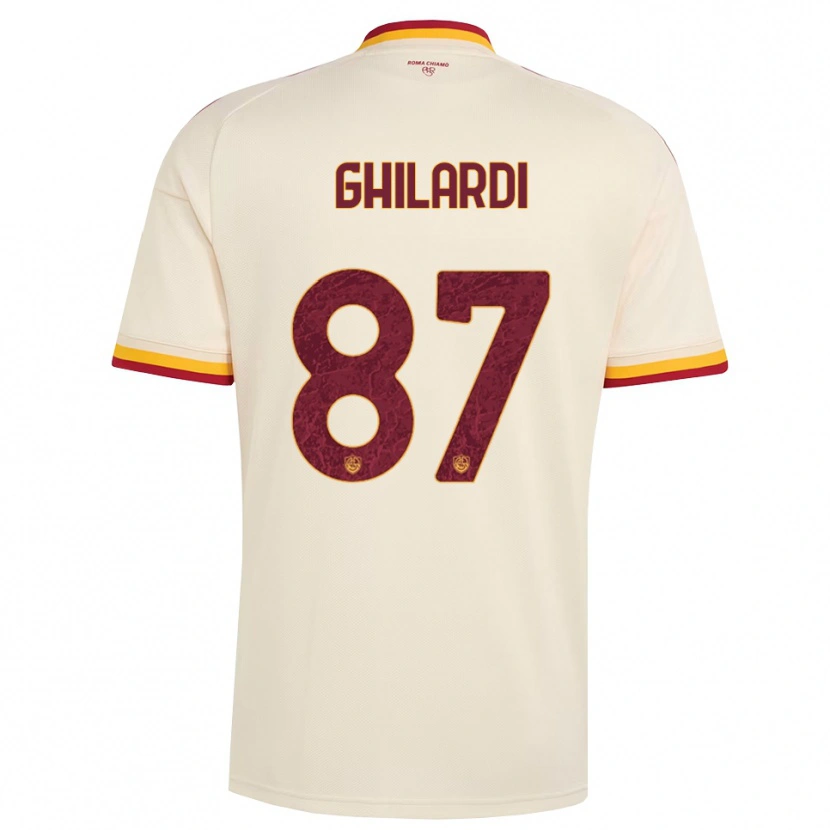 Danxen Niño Camiseta Daniele Ghilardi #87 Champán Rojo Amarillo 2ª Equipación 2026/27 La Camisa