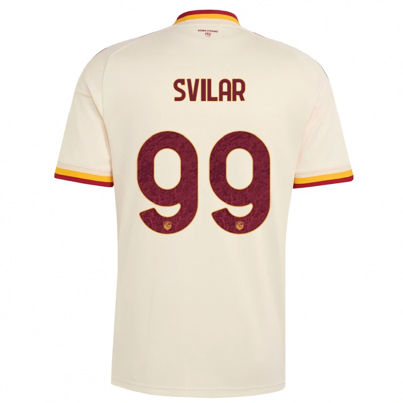 Danxen Niño Camiseta Mile Svilar #99 Champán Rojo Amarillo 2ª Equipación 2026/27 La Camisa