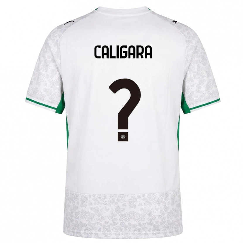 Danxen Niño Camiseta Fabrizio Caligara #0 Blanco Negro Verde 2ª Equipación 2026/27 La Camisa