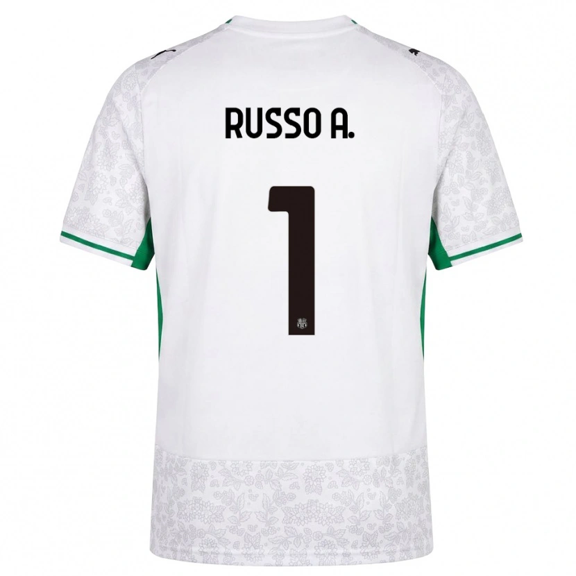 Danxen Niño Camiseta Alessandro Russo #1 Blanco Negro Verde 2ª Equipación 2026/27 La Camisa