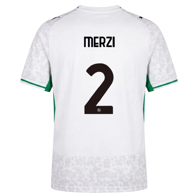 Danxen Niño Camiseta Matteo Merzi #2 Blanco Negro Verde 2ª Equipación 2026/27 La Camisa