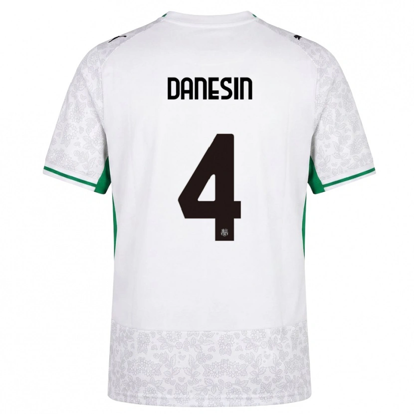 Danxen Niño Camiseta Federico Danesin #4 Blanco Negro Verde 2ª Equipación 2026/27 La Camisa