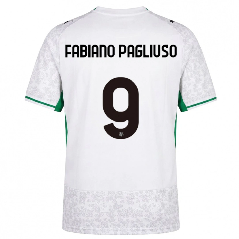 Danxen Niño Camiseta Paolo Fabiano Pagliuso #9 Blanco Negro Verde 2ª Equipación 2026/27 La Camisa