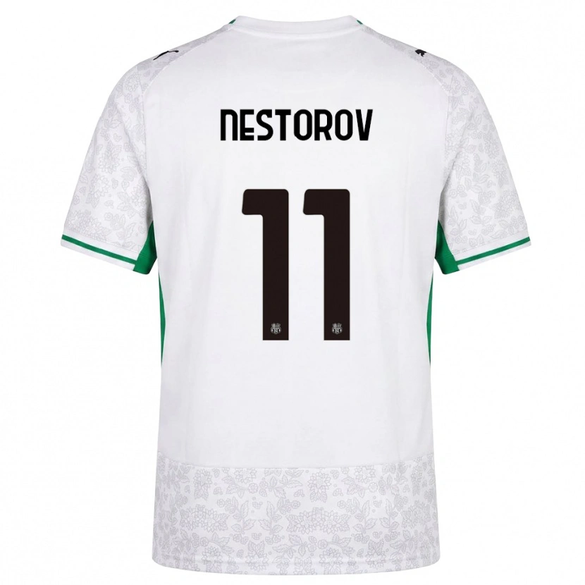 Danxen Niño Camiseta Dean Nestorov #11 Blanco Negro Verde 2ª Equipación 2026/27 La Camisa